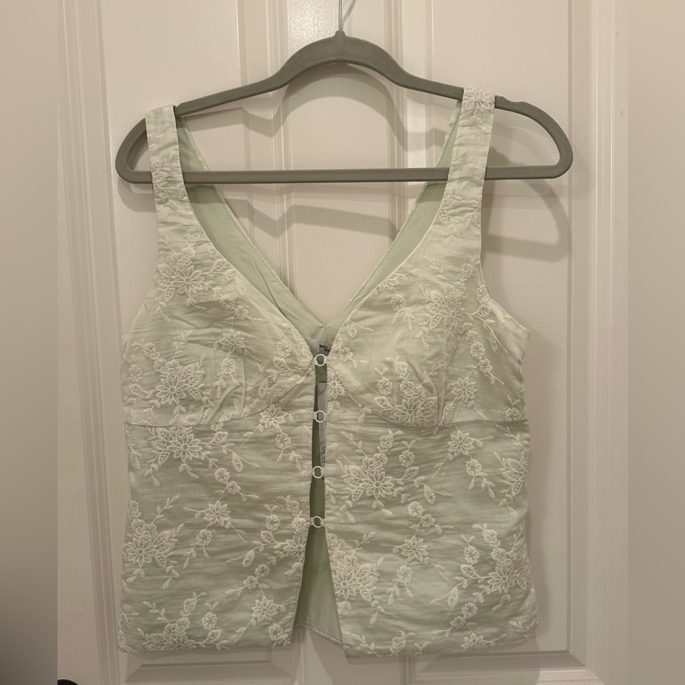 Elegant Lace Embroidered Tank Top